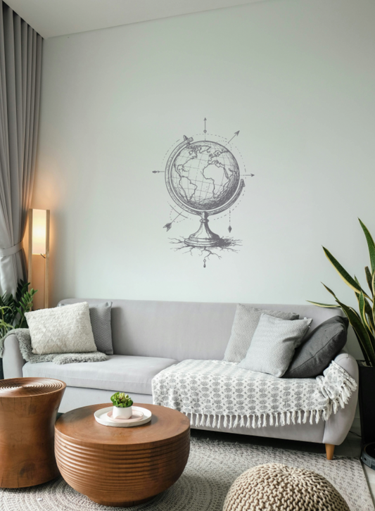 Globo terráqueo vinil decorativo