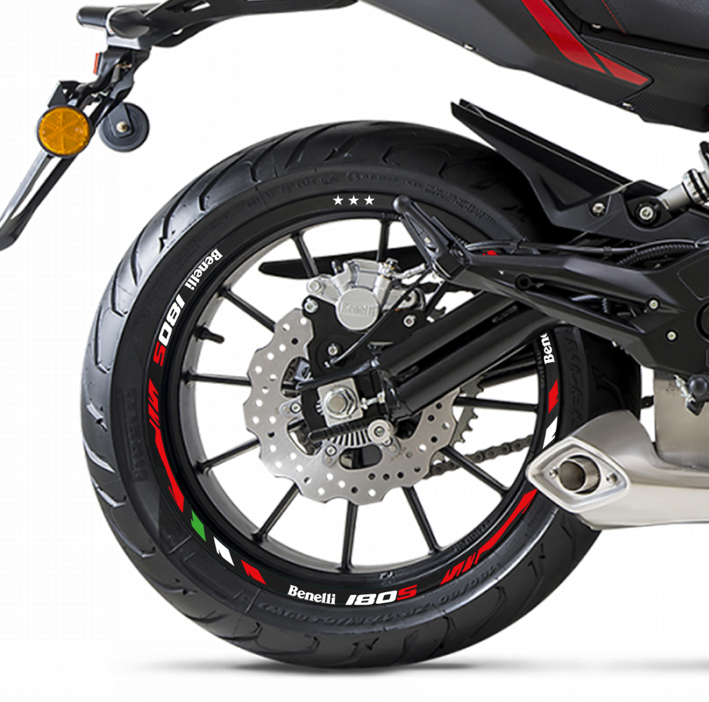 Stickers Calcomanías Reflejantes Para Rines Motos Benelli Tricolor 180s