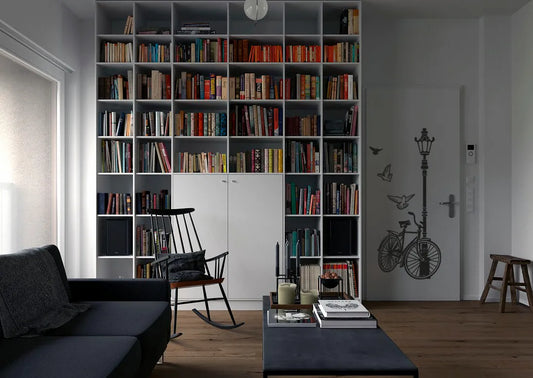 Sticker Calcomania Bicicleta Y Farola Decorativo Sala Libros