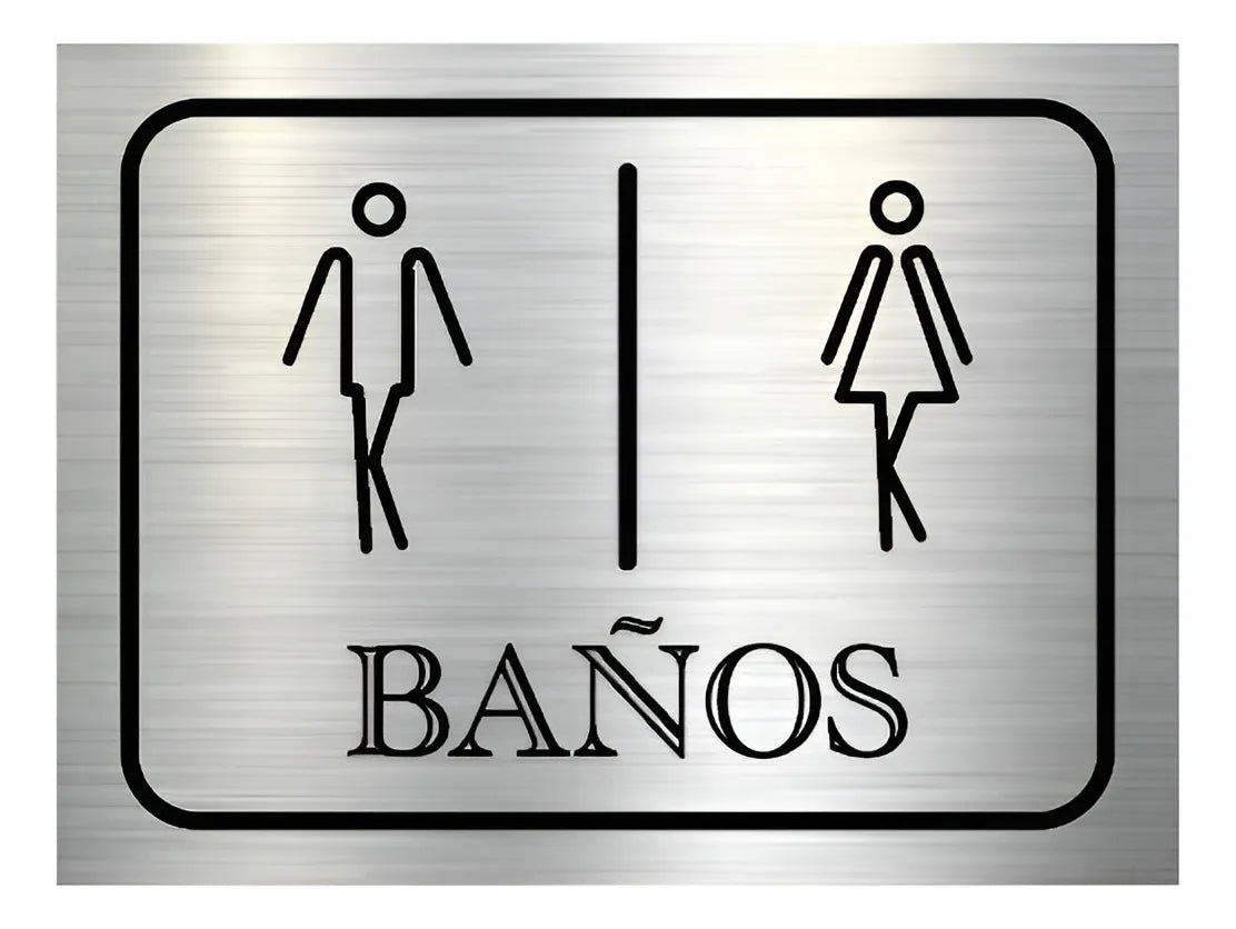 Letrero Baño Damas Y Caballeros Sanitario Estireno