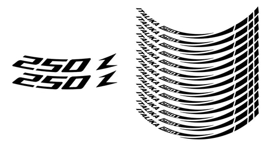 Stickers Calcomanias Para Rin De Moto Italika 250z Vinil Negro