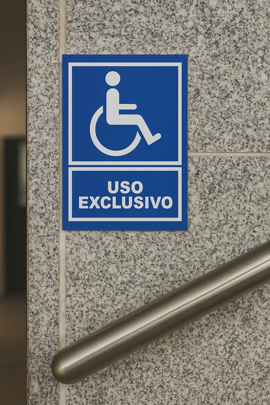 Letrero Uso Exclusivo (discapacitados) 30x40cm Estireno Azul