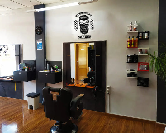 Sticker Calcomanía Barbería Estetica Salón Personalizado