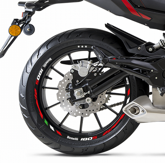 Stickers Calcomanías Reflejantes Para Rines Motos Benelli Tricolor 180s