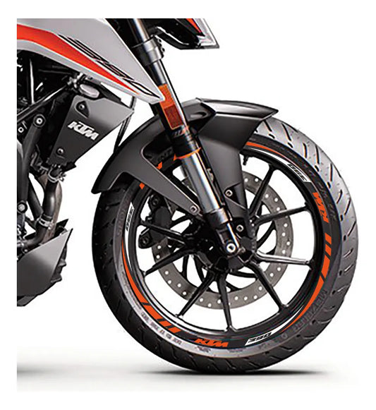 Stricker Calcomanias Reflejantes Para Rin Moto Ktm Duke 390 Naranja/blanco