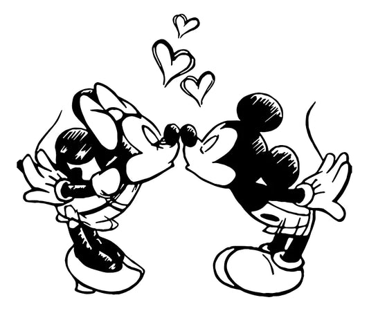 Sticker Calcomania Mickey Y Minnie Mouse Decorativo Niños