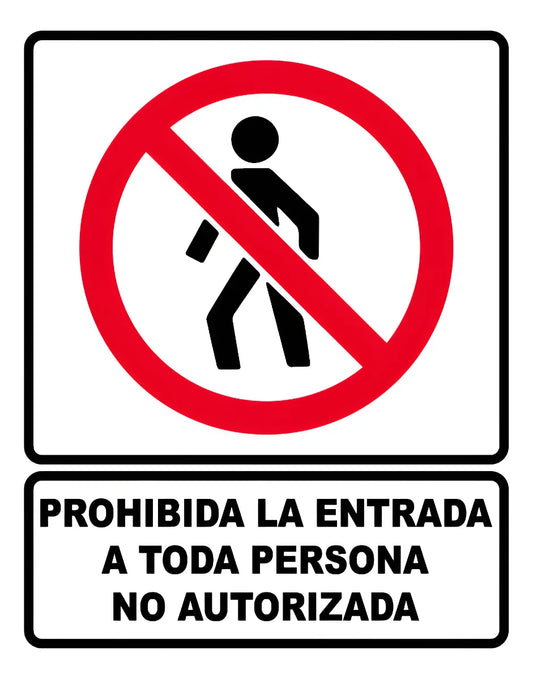 Letrero Prohibida La Entrada Solo Personal Autorizado