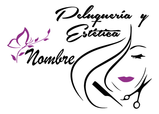 Sticker Calcomania Peluqueria Y Estetica Personalizado Vinil Vinil
