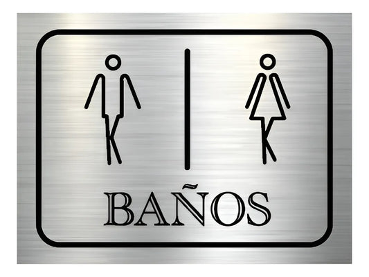 Letrero Baño Damas Y Caballeros Sanitario Estireno