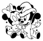 Sticker Calcomia Mickey Y Minnie Bebé Pared Niños Negro