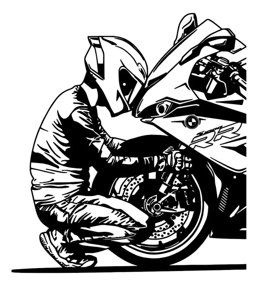 Sticker Calcomania Biker Motocicleta Motos Decorativo Negro