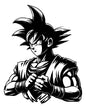 Sticker Calcomania Goku Dragon Ball Z Anime Manga Negro