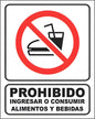 Letrero Prohibido Consumir Alimentos 20x25 Estireno Y Vinil Blanco