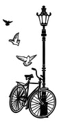 Sticker Calcomania Bicicleta Y Farola Decorativo Sala Libros