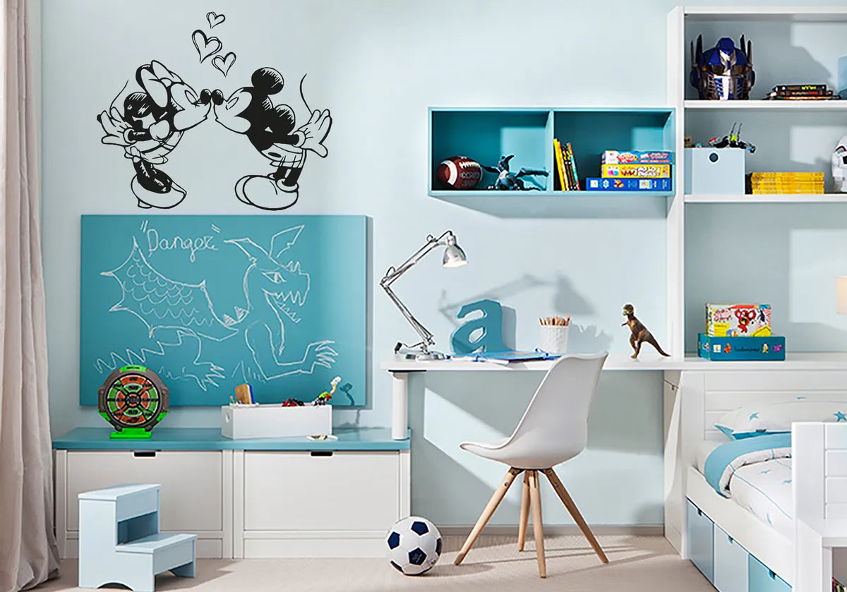 Sticker Calcomania Mickey Y Minnie Mouse Decorativo Niños